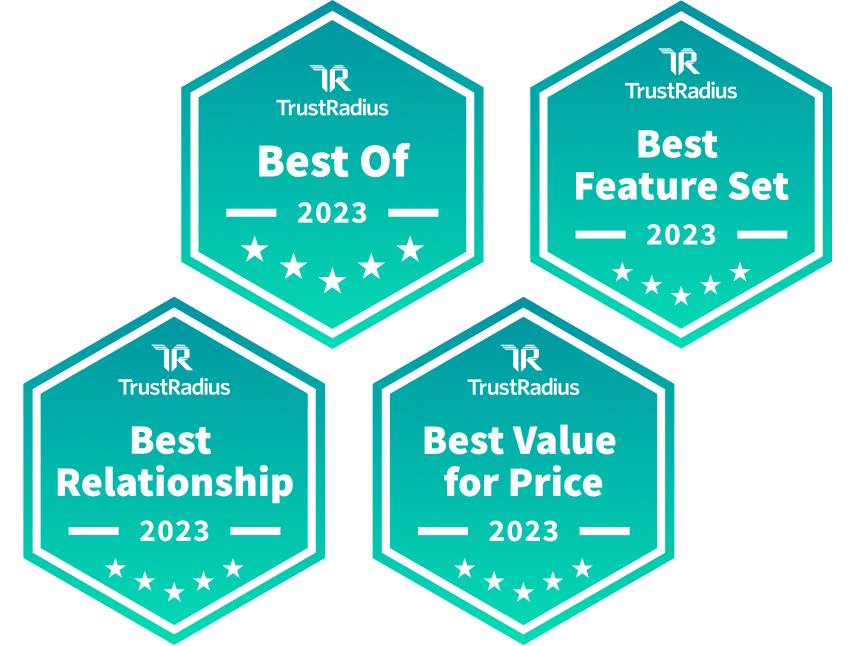 TrustRadius Best of 2023 Award badges